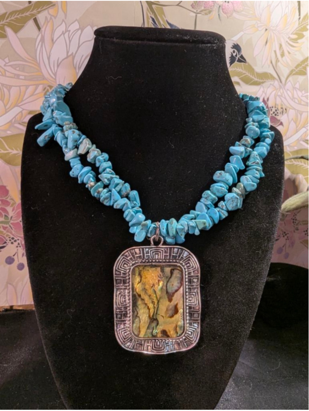 Women's Jules Turquoise & Silver Statement Necklace One Size